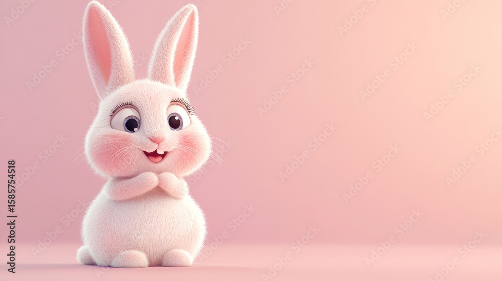 Obraz premium Cute cartoon rabbit illustration