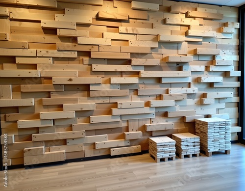 Wallpaper Mural Serene Indoor Wooden Wall with Patterns and Planks Torontodigital.ca