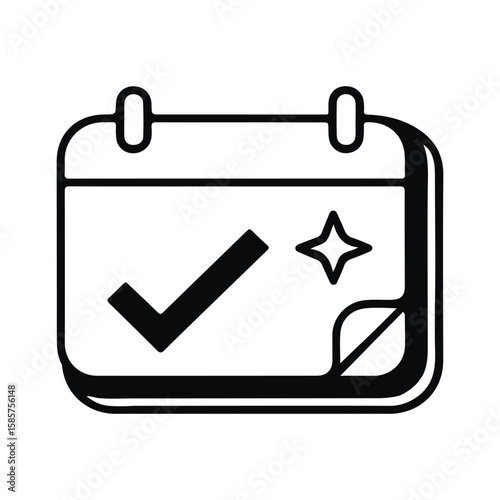 Calendar with checkmark and star date event