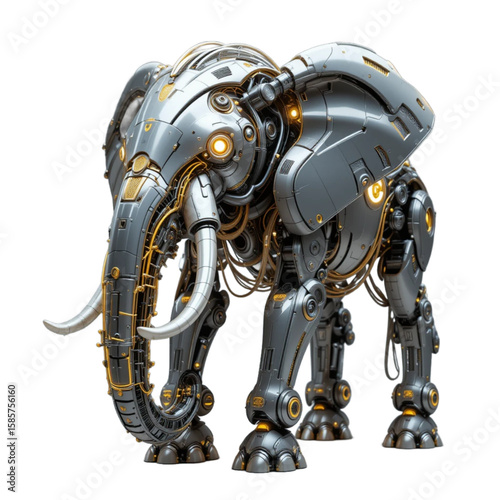 3D render of a futuristic robotic elephant