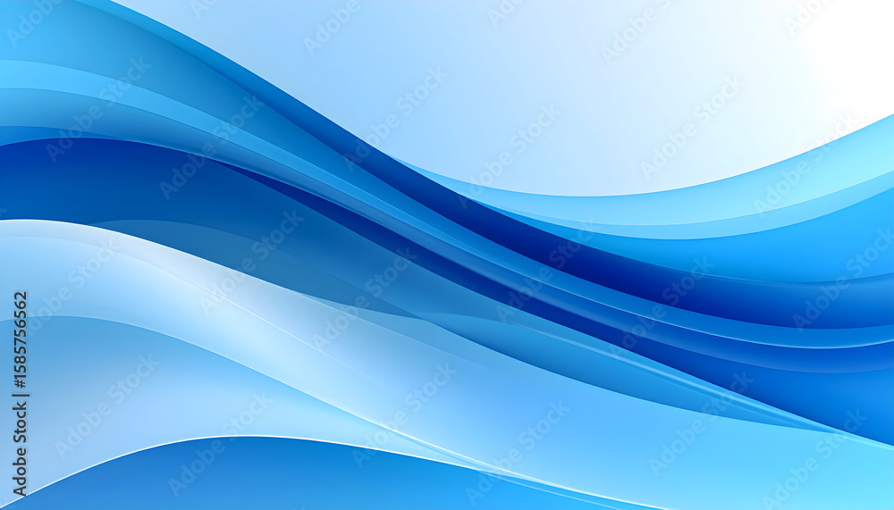 Naklejka premium Abstract Blue Wave Background Design