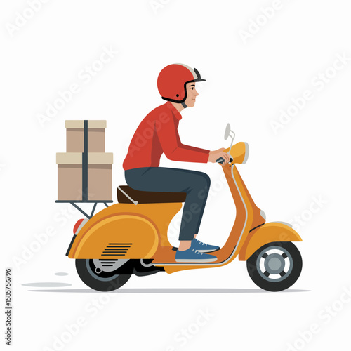 Delivery scooter with packages