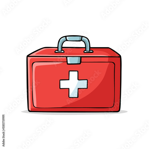 Medical first aid kit with various supplies, ideal for emergency situations, healthcare, medical concepts, safety and survival preparations.