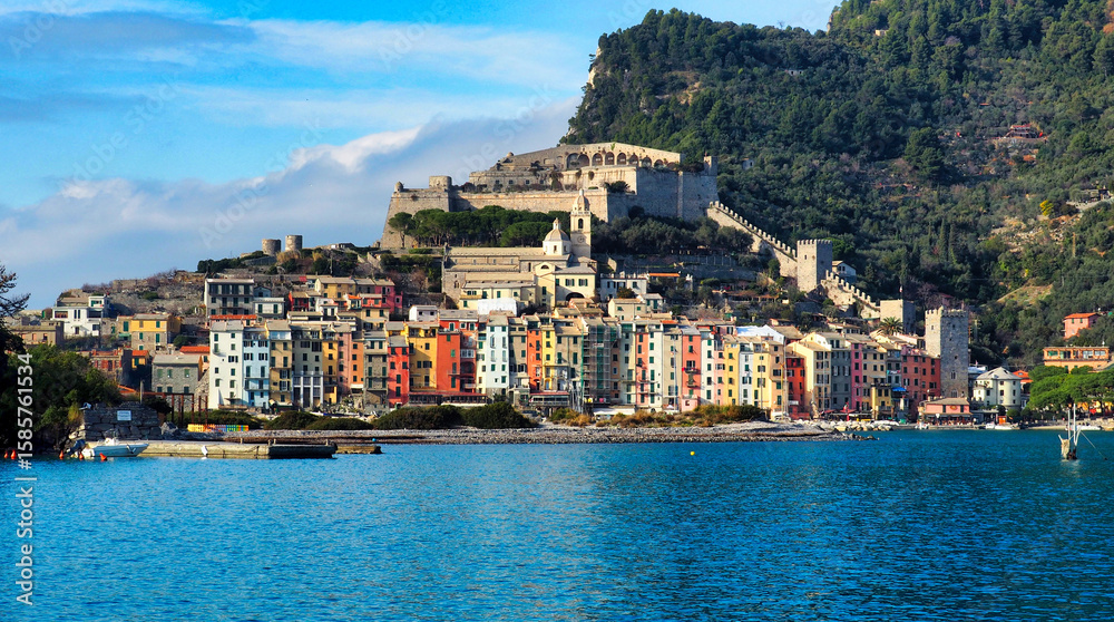 Naklejka premium the picturesque village of Portovenere in Liguria 