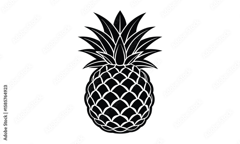 Obraz premium Pineapple t shirt design silhouette and vector Editable Pineapple Vector for Bold Custom Prints