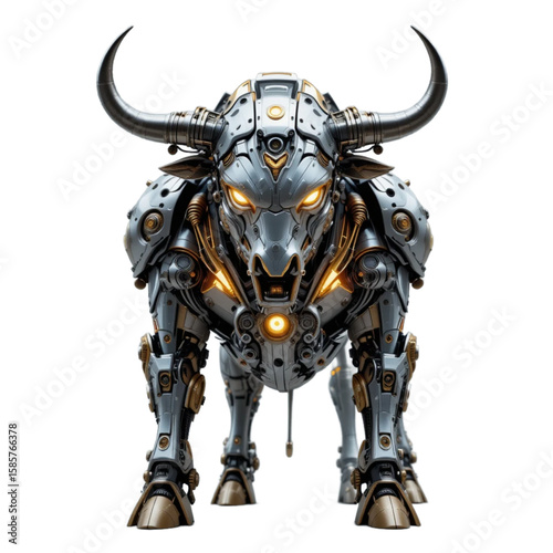 a futuristic biomechanical bull