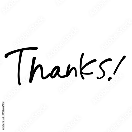 手書き文字のコメント「Thanks!」  
