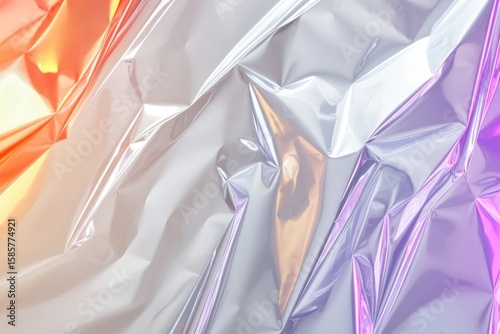 Minimal plastic abstract texture iridescent reflective.