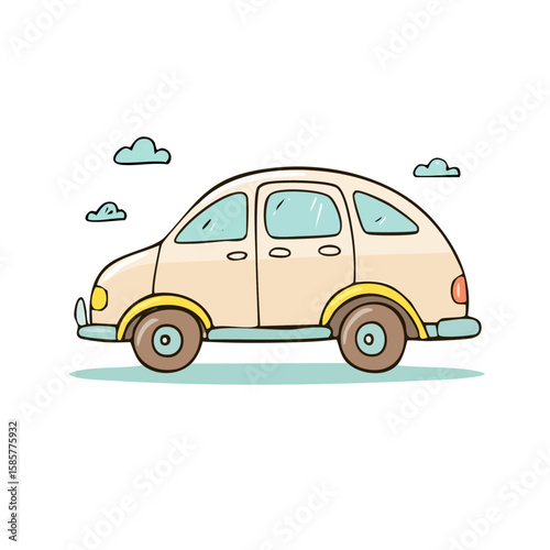 Beige car on white background suitable for car dealership promotions, automotive blog graphics, brochure designs, website banners, and social media posts.