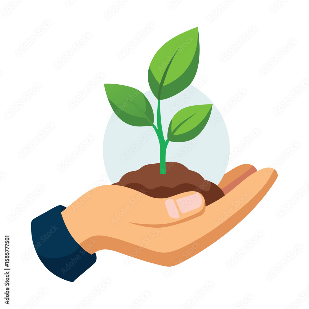 Hand Holding Sprout A Symbol of Growth and New Beginnings Hand Holding Sprout A Symbol of Growth and New Beginnings