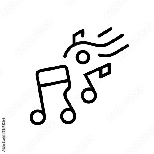 Music notes gracefully dance on a clean, artistic canvas, their lines suggesting the flow of melodies, symbolizing the essence of artistic expression.