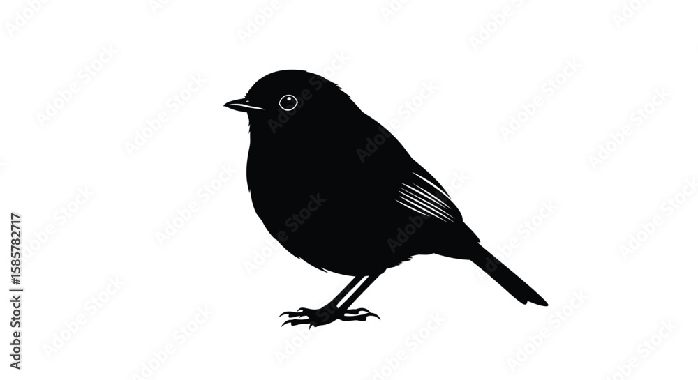 Obraz premium Simple Bird Silhouette Illustration in Black