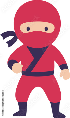 Minimal Flat Design Ninja Illustration_ver3