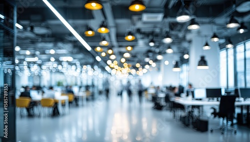 Wallpaper Mural Blurred office interior background with a blurred door and glass wall, blurry bokeh light effect for a business concept design. High-quality photo, taken with a telephoto lens in realistic daylight. Torontodigital.ca