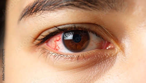 Close-up of a person's eye with redness