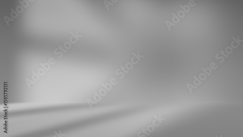 Infinite gray background for product display with beautiful lights and shadows. Ideal for composition. Space for text, copy space.
