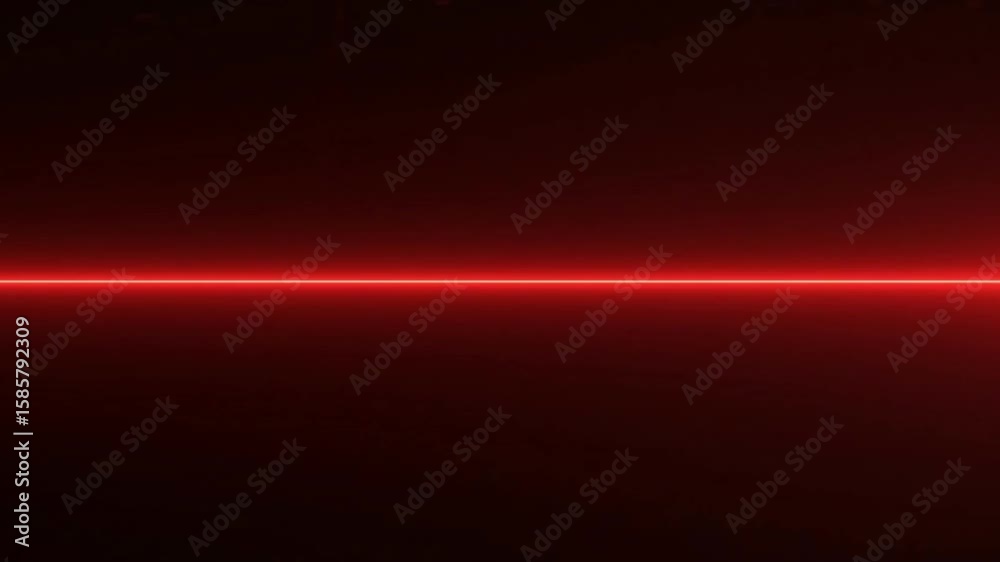 A dark scene with a vibrant thin red line resembling a laser beam stretching horizontally across the frame