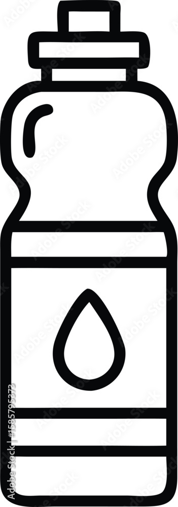 Outline Bottle with Water Drop Icon for Packaging and Label Design Outline Bottle with Water Drop Icon for Packaging and Label Design