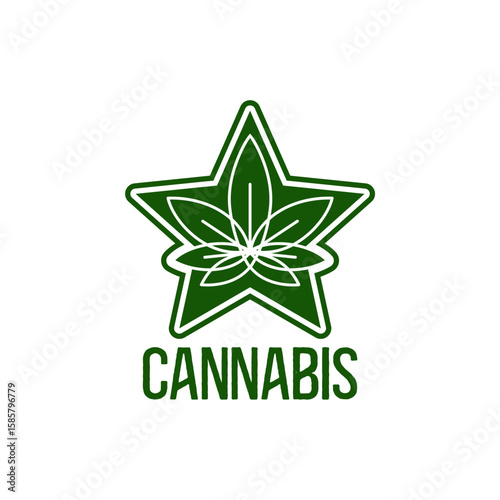 cannabis marijuana hemp logo template