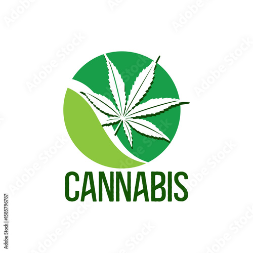 cannabis marijuana hemp logo template
