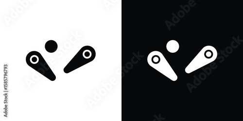Tableau sur toile Pinball icon Flat Vector illustration. Simple black symbols