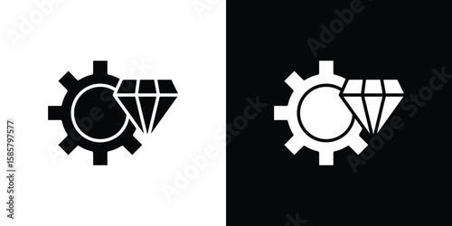 Operational excellence icon Flat Vector illustration. Simple black symbols