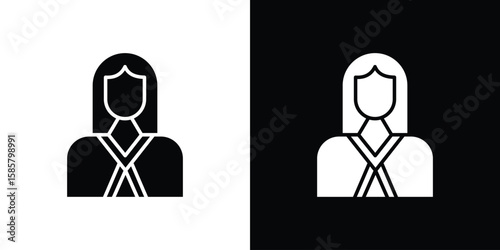 Lawyer icon Flat Vector illustration. Simple black symbols