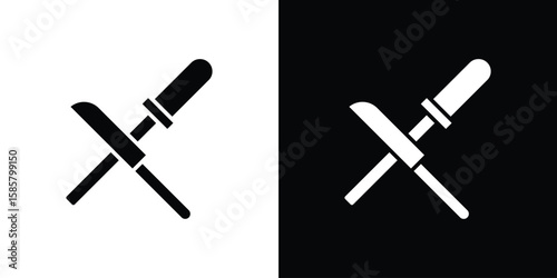 Knife sharpener icon Flat Vector illustration. Simple black symbols