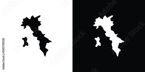 Italy flag icon Flat Vector illustration. Simple black symbols