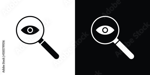 Investigation icon Flat Vector illustration. Simple black symbols