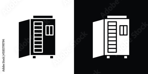 Infrared heat cabin icon Flat Vector illustration. Simple black symbols
