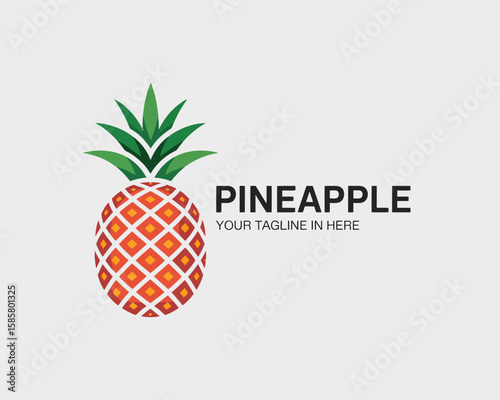 A clean and modern logo design featuring a stylized pineapple, perfect for businesses in the tropical, culinary, or health sectors, emphasizing freshness and creativity.