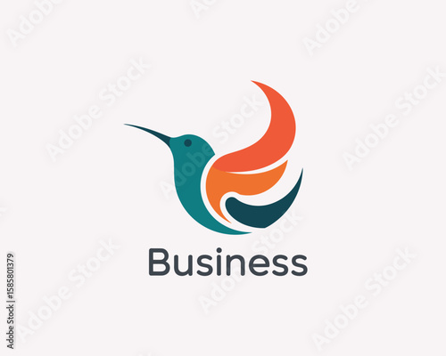 An elegant and modern hummingbird logo design, perfect for businesses looking to portray innovation, agility, and uniqueness in their branding and marketing materials.