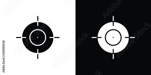 Focus icon Flat Vector illustration. Simple black symbols