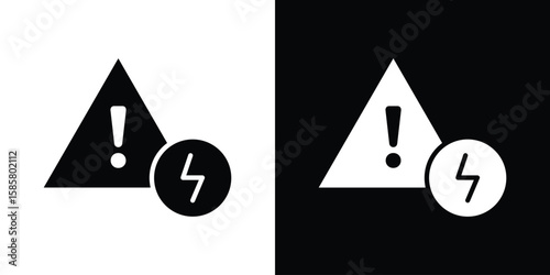 Electric Problem icon Flat Vector illustration. Simple black symbols