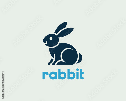 A sleek and modern rabbit logo combines playful and professional elements, making it ideal for businesses focused on pets, nature, or children's products in a friendly manner.