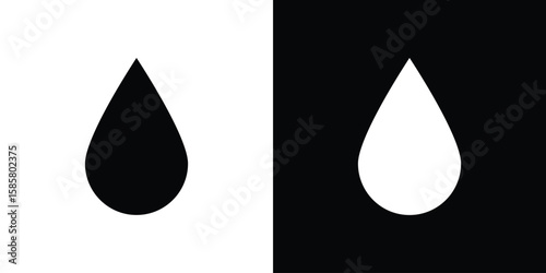 Drop icon Flat Vector illustration. Simple black symbols