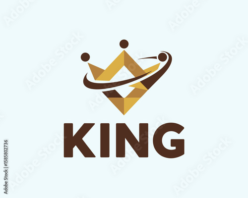 This logo features a stylized crown and geometric shapes, representing authority and sophistication, perfect for businesses aiming to convey a royal brand image.