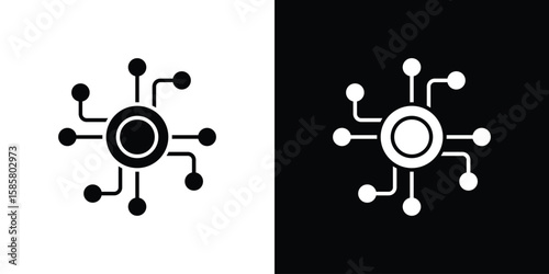 Valokuva Decentralized icon Flat Vector illustration. Simple black symbols