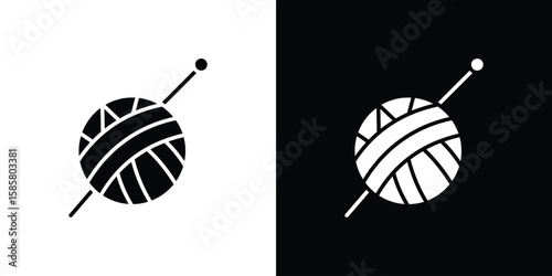 Crochet icon Flat Vector illustration. Simple black symbols