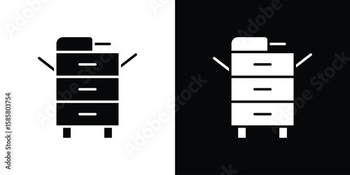 Canvas Print Copier icon Flat Vector illustration. Simple black symbols
