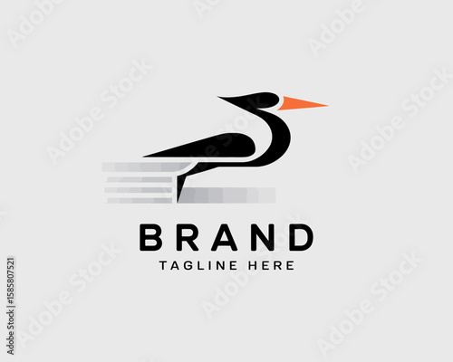 This sleek and modern logo illustrates a bird in motion, symbolizing speed and efficiency, ideal for a fast delivery service or logistics company.