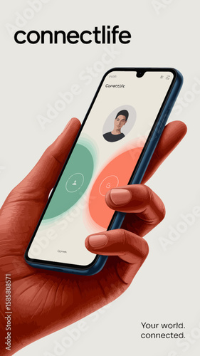 This image displays a sleek mobile app interface designed for connecting individuals, emphasizing user engagement and digital interaction in today's technology-driven society.