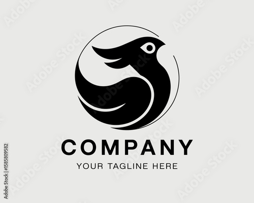 A modern and artistic logo featuring a stylized bird, representing freedom and creativity, ideal for branding a dynamic company with a fresh perspective.