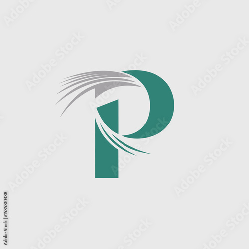 This image features a modern and abstract representation of the letter 'P' adorned with fluid lines, symbolizing creativity, innovation, and contemporary design aesthetic.