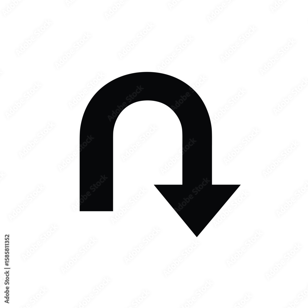 Black u turn arrow icon. Black go back return arrow icon Black u turn arrow icon. Black go back return arrow icon