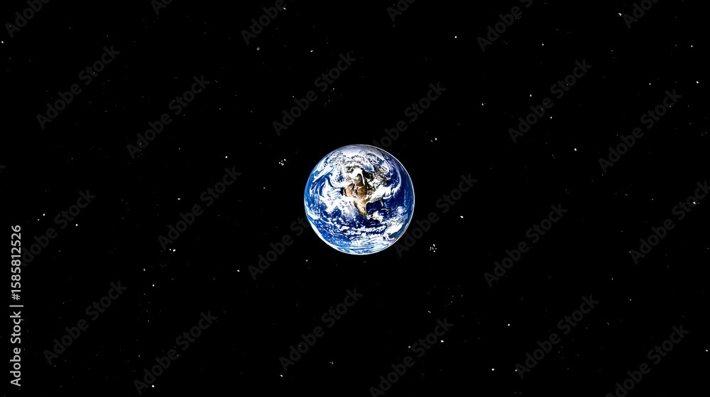 Fototapeta premium Earth from Space, Stunning Viewpoint, Cosmic Environment, Bold Print Photo Effect
