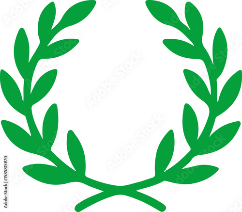 Green leaf wreath illustration