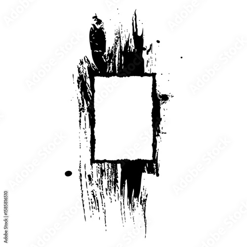Ink Grunge Rectangle Border SVG 11
