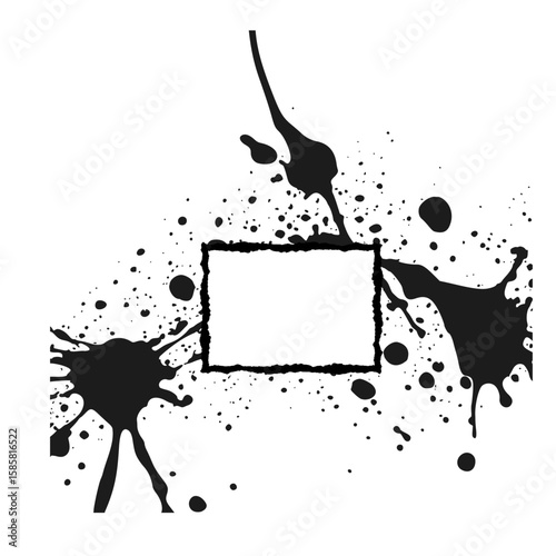 Ink Grunge Rectangle Border SVG 04